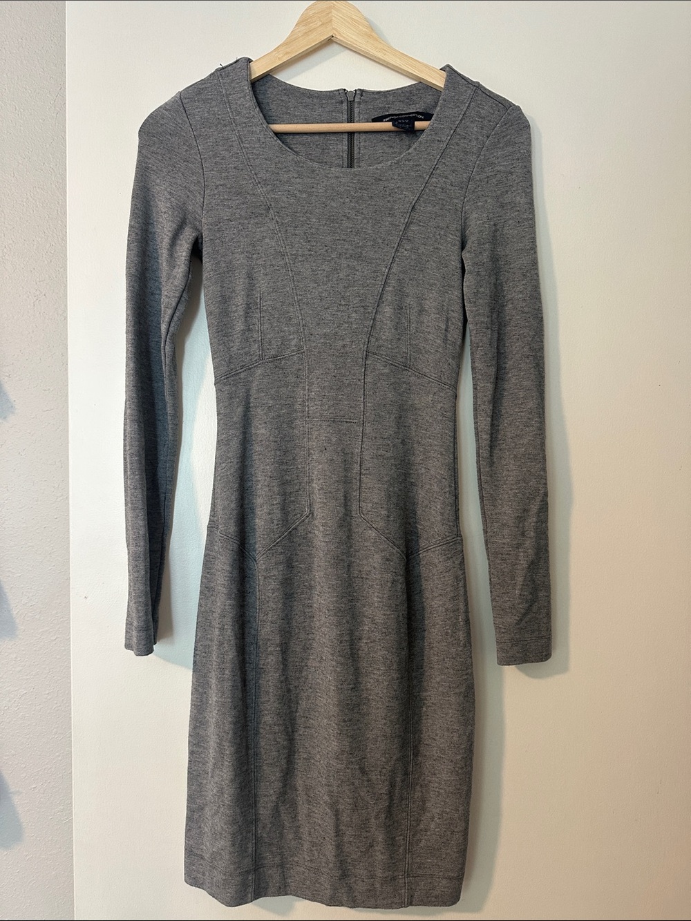 French Connection Gray Long-Sleeve Y2K Work Dress